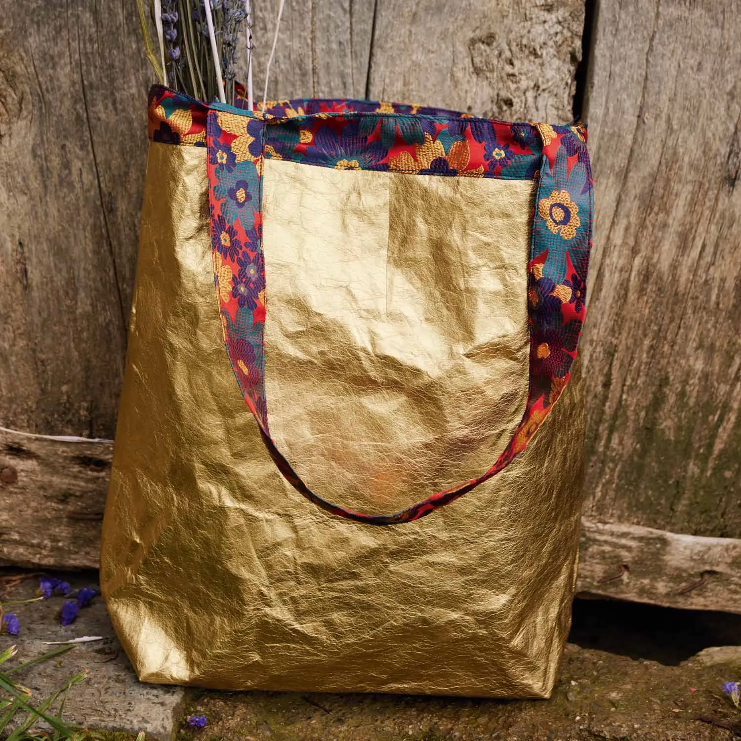 Wasbaar kraft papierstof metallisch goud - Katia Fabrics